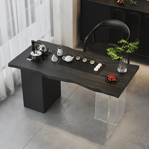 黑色阳台茶桌椅组合现代简约