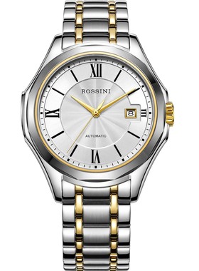 罗西尼手表男机械表表钨钢上套防水男士腕表9713/4