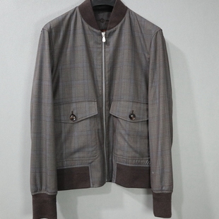 春秋商务拉链款 54码 100%绵羊毛 one系列 夹克 男士 蓝豹