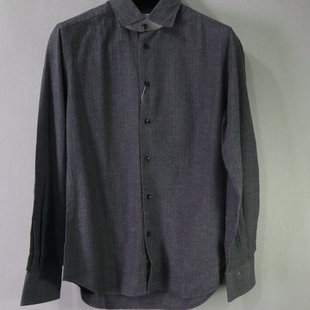 衬衫 秋冬全棉绒面厚款 42码 男士 ONE系列长袖 蓝豹 超修身