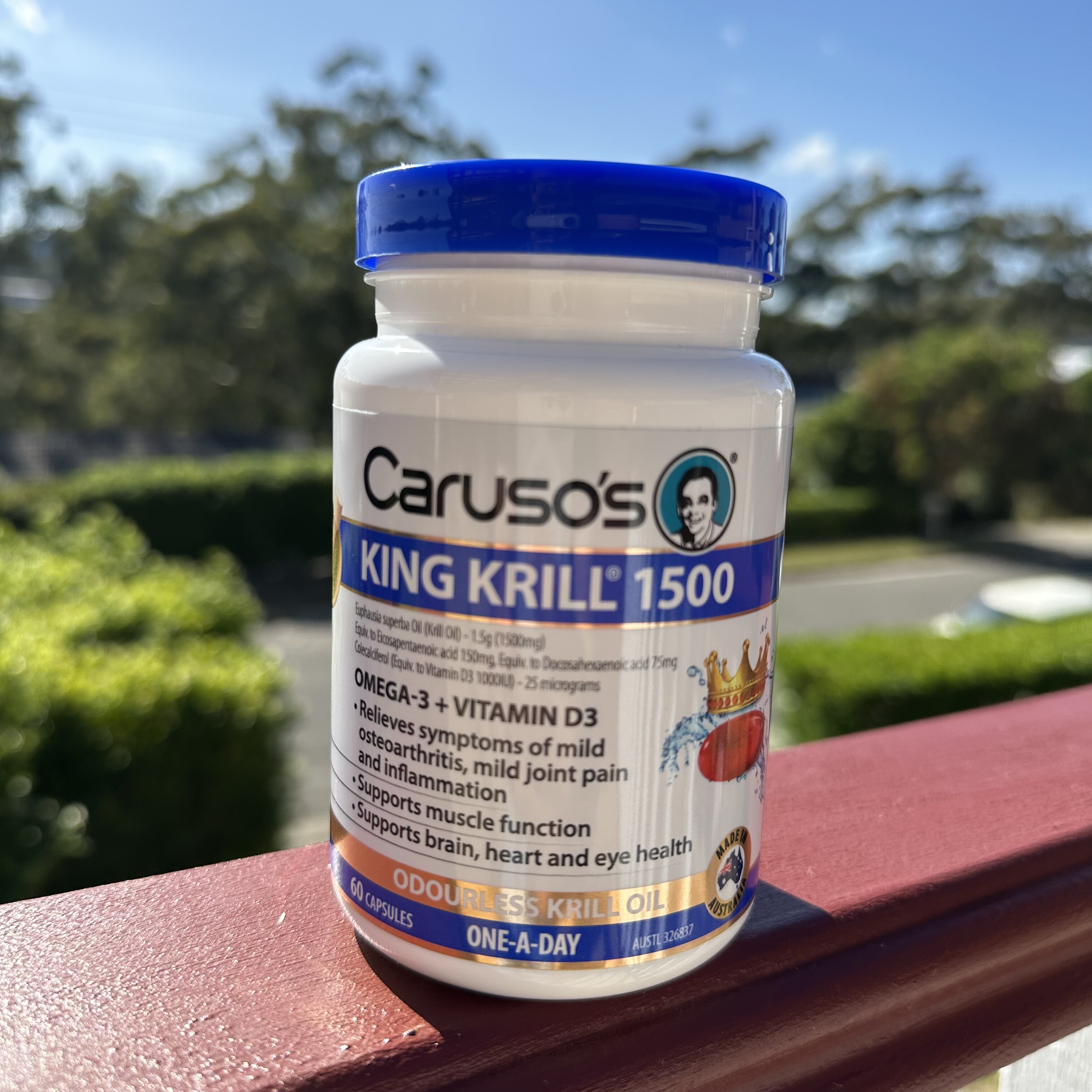 澳洲直邮Carusos磷虾油软胶囊1500mg60粒