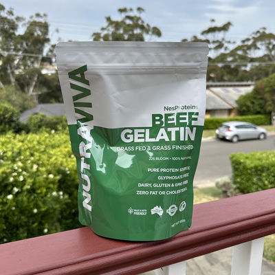 澳洲直邮Nutraviva草饲Beef Gelatin 牛明胶450g