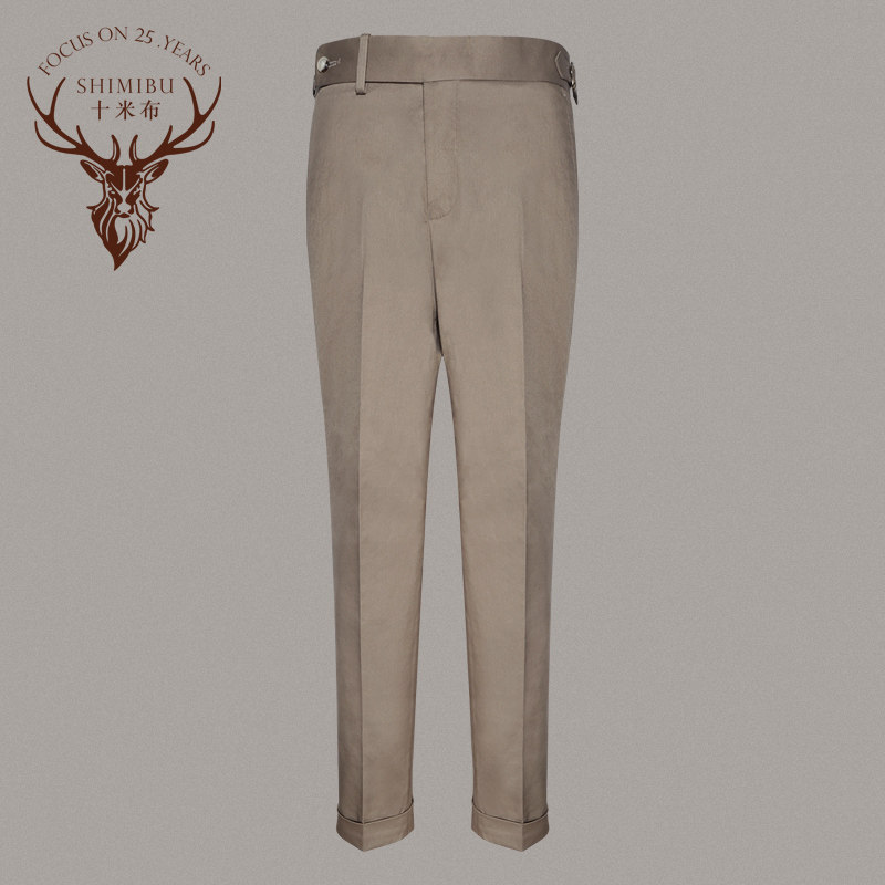 十米布那不勒斯西褲男修身休閑褲巴黎扣卡其色九分褲小腳錐形褲男在類目 男裝, 休閒褲中 - 來自Buy2taobao.com提供專業的淘寶代購服務