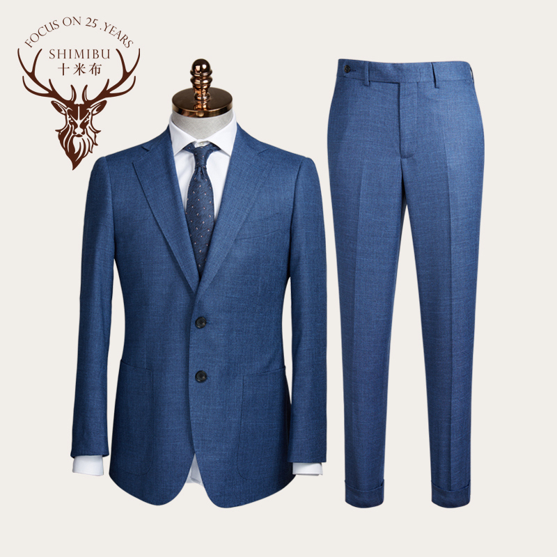 西服套装十米绅士平驳领深灰