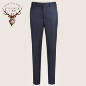 长裤 十米布春季 裤 男易打理纯色简约英伦正装 磨毛藏青色修身 西装