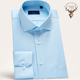 十米布蓝色男士 商务衬衣纯色温莎领易打理职业正装 长袖 易打理衬衫