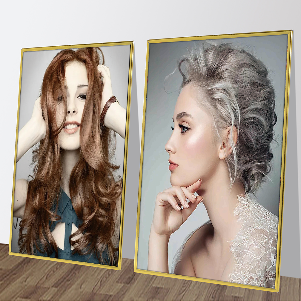 壁画墙贴发型海报个性染烫装饰kt