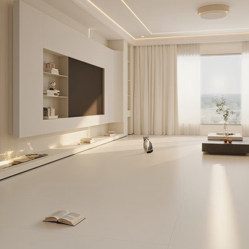 广东佛山超白胚金丝绒柔光砖750x1500客厅瓷砖奶油风地砖地板砖