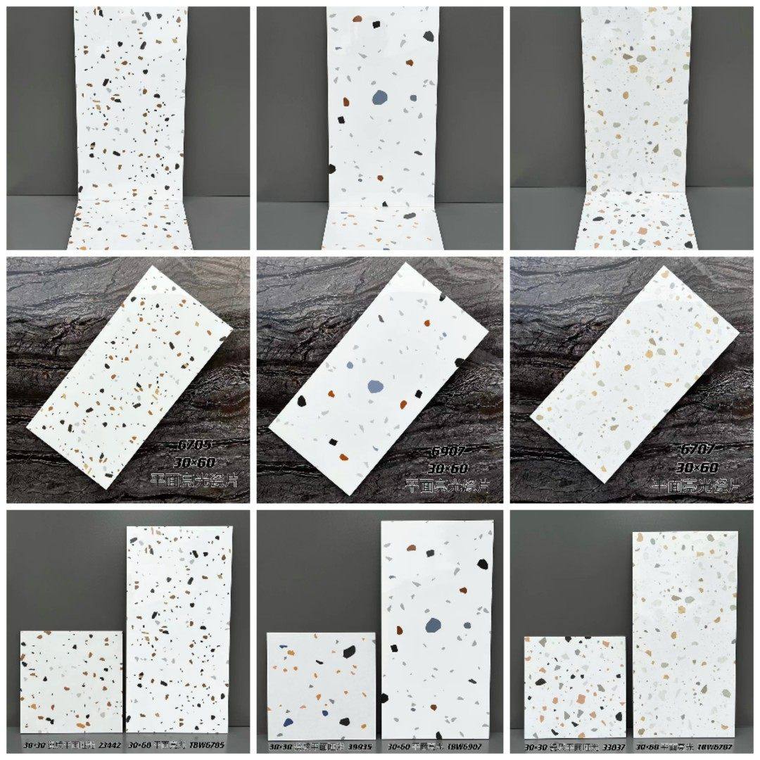 咖啡奶茶面包店60亮光水磨石墙砖厨卫浴室洗手间厕所彩色防滑地砖,家装主材,仿大理石瓷砖,淘宝优惠券,粉丝福利购,淘宝优惠卷