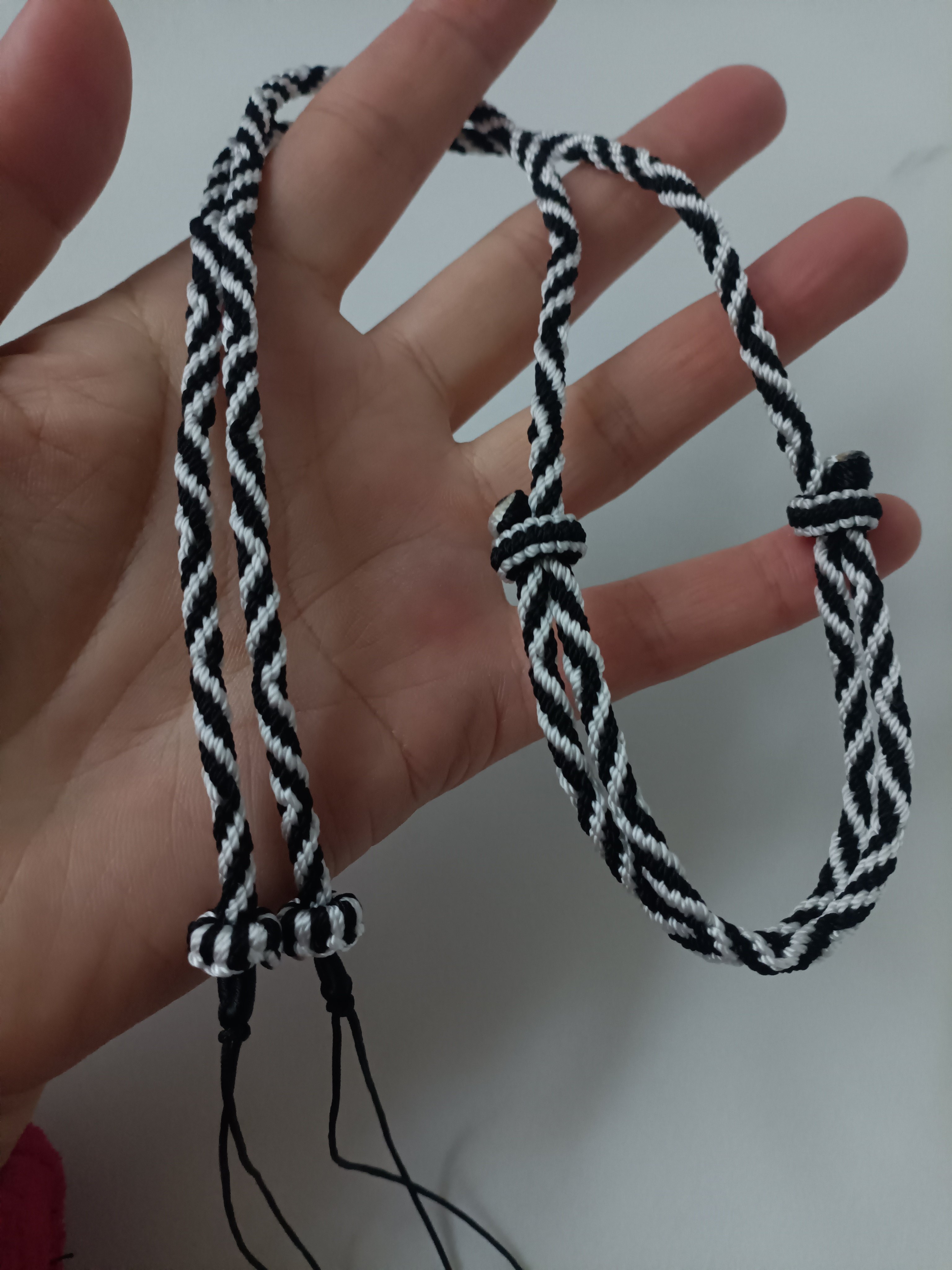 手工编绳九眼不灭长寿金刚绳横穿天珠项链绳蜜蜡松石珠子牌子挂绳