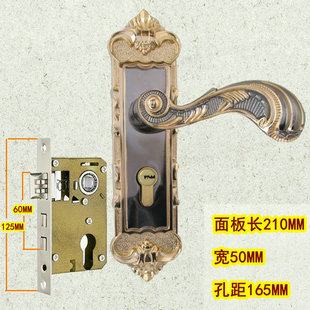 小50双轴承门锁黄古铜锁具复古欧式门锁卧室套装锁象牙白执手锁具
