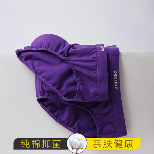 男三角裤紫色纯棉佰氏臣内裤性感