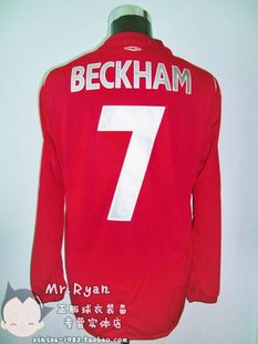 长袖 英格兰 代购 贝克汉姆 2004 客场 球衣 欧洲杯 7号