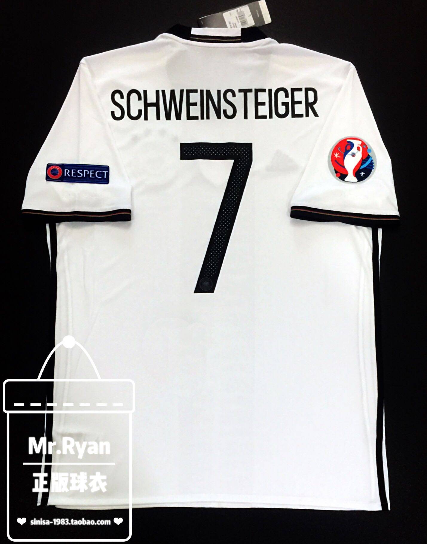 2016 欧洲杯 16-17 德国 主场球衣 7号 施魏因施泰格 对阵意大利