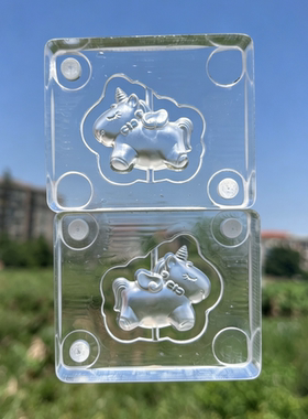 马独角兽香牌模具 双面开合亚克力DIY手工模具