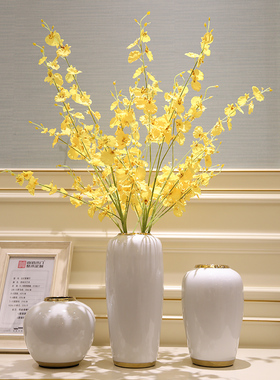 欧式陶瓷花瓶摆件轻奢高档客厅插花电视柜餐桌白色陶瓷家居装饰品