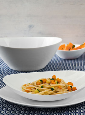 意大利进口BORMIOLI ROCCO玻璃碗Prometeo白色家用餐厅西式餐盘子