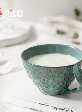 日本原产AITO Lien 浮雕藤系列陶瓷茶具茶杯茶壶点心盘送礼四件套