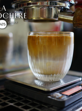 咖啡节推荐法国LA ROCHERE玻璃咖啡杯意式拿铁杯expresso四件套装