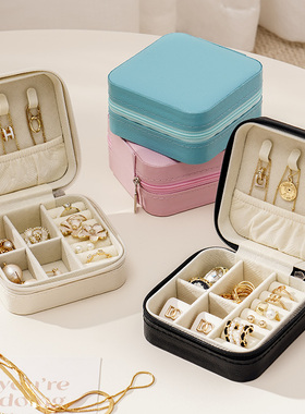 便携首饰盒2024新款迷你高档精致项链耳环耳钉发夹黄金饰品收纳盒