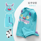 哈衣婴童搞怪爬服 宝宝连体衣2026新款 婴儿衣服夏装 小怪兽纯棉薄款