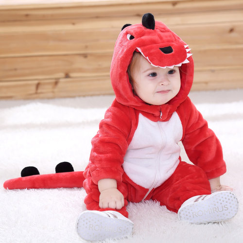 奇乐兔带帽造型哈衣拉链恐龙可爱