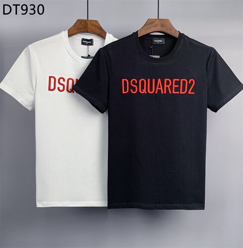 欧洲站2024夏季潮牌d2短袖T恤男士创意简约字母刺绣DSQ2休闲半袖