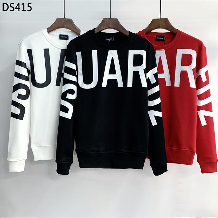 美式潮牌DSQ2字母印花纯棉卫衣秋冬男设计感小众个性痞帅宽松上衣