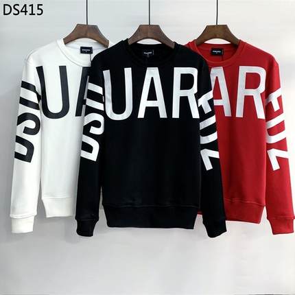 美式潮牌DSQ2字母印花纯棉卫衣秋冬男设计感小众个性痞帅宽松上衣