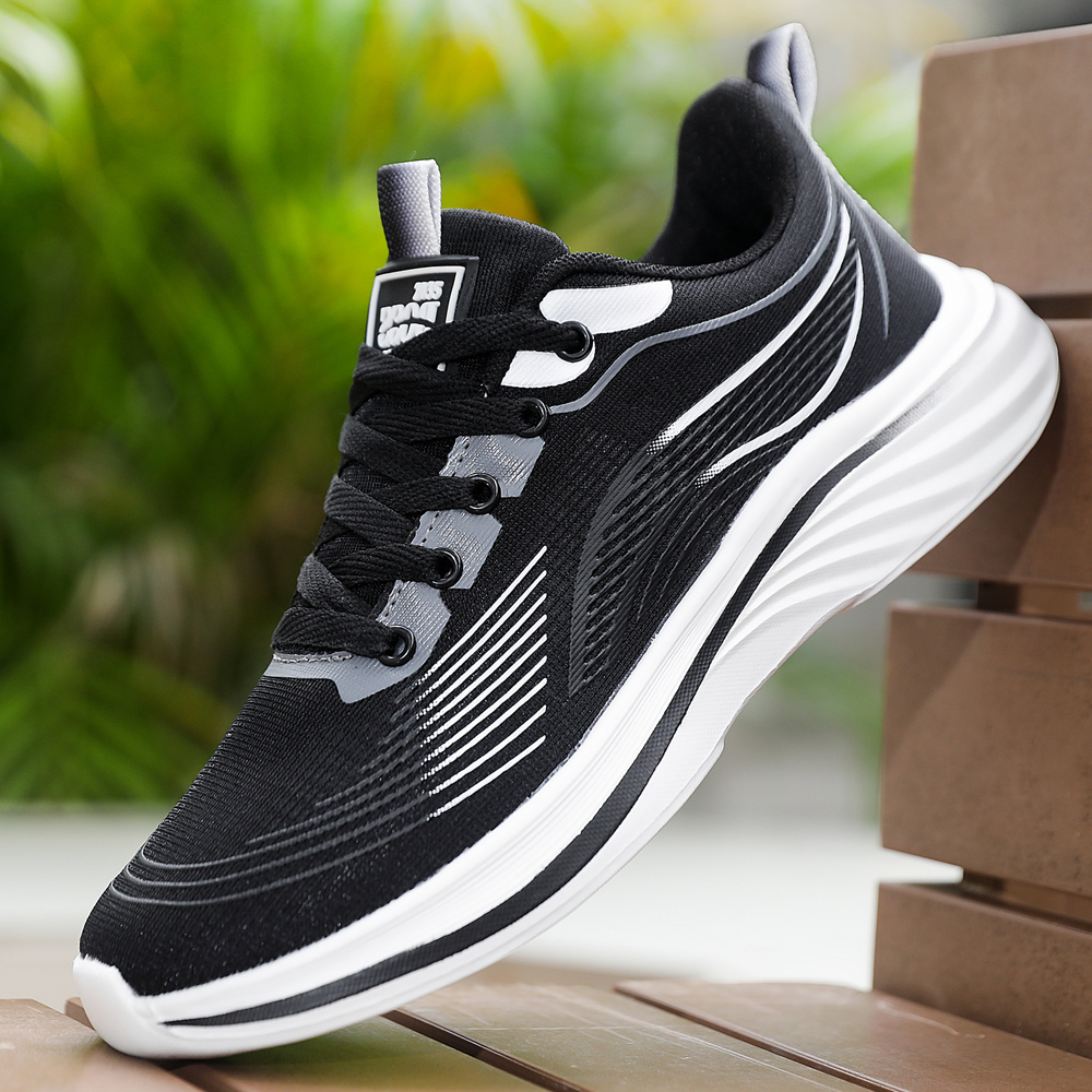 男鞋新款青春潮流网面透气运动鞋炫彩轻便防滑耐磨软底休闲跑步鞋