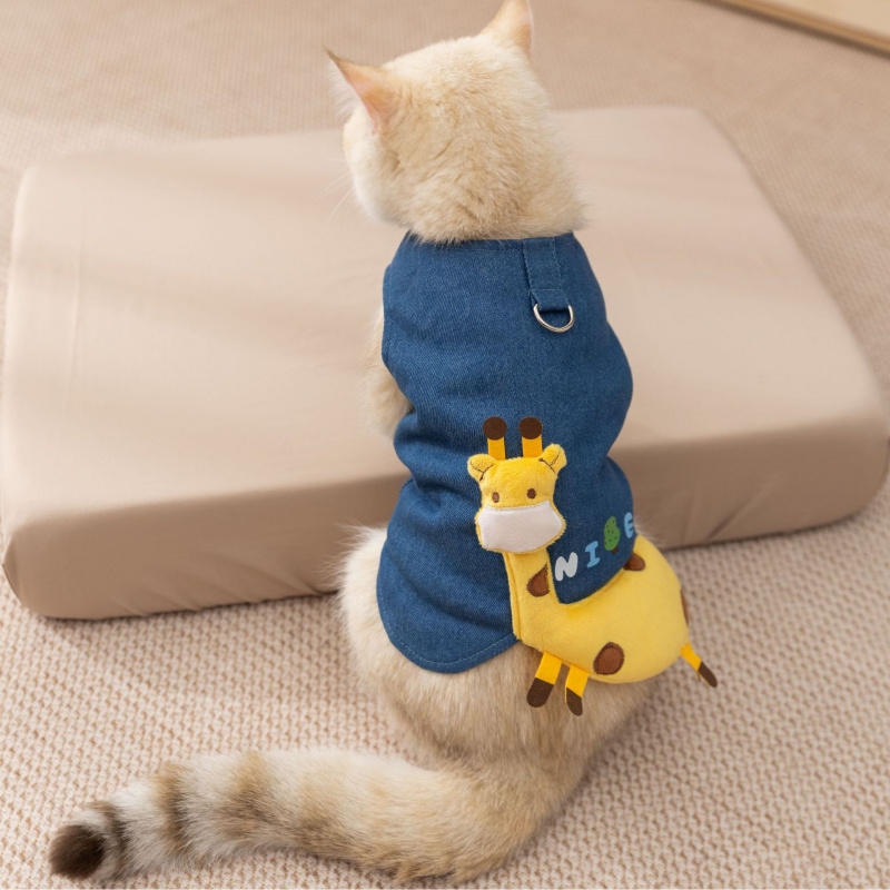 卡通长颈鹿马甲秋冬宠物衣