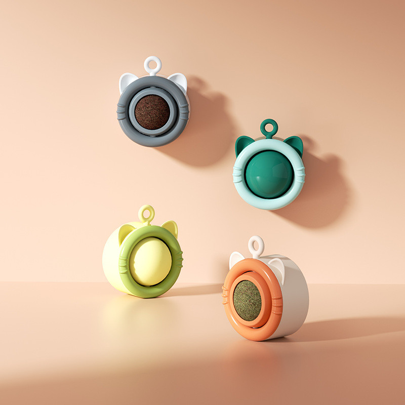 旋转猫薄荷球贴墙玩具