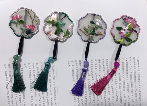 成品娃娃扇三分娃用 手工双面绣