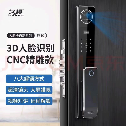 久邦310s新款指纹锁家用防盗智能锁入户门带监控人脸识别密码锁