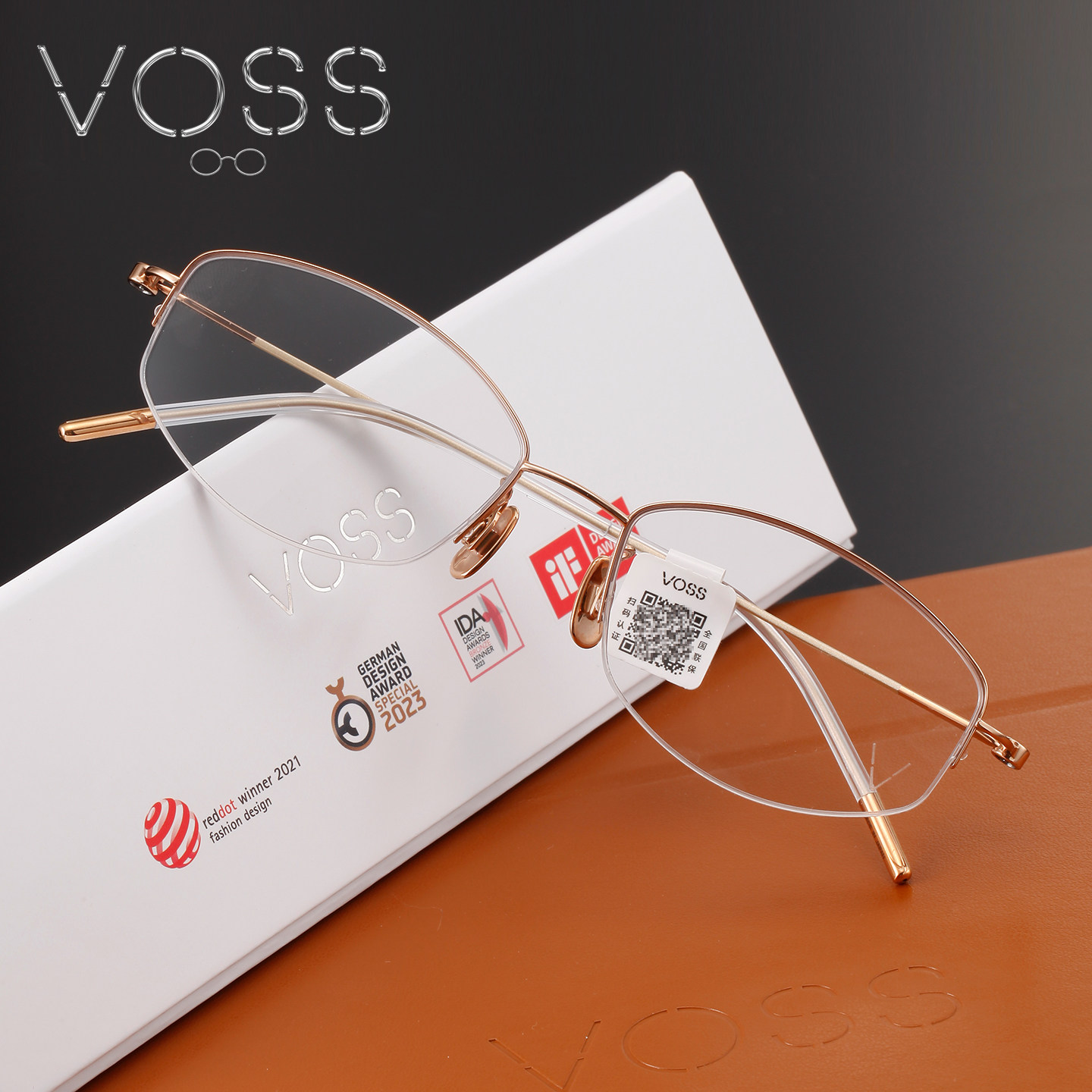 日本制造VOSS近视眼镜女半框 超轻纯钛 知性优雅 玫瑰金色眼镜架,ZIPPO/瑞士军刀/眼镜,眼镜架,淘宝优惠券,粉丝福利购,淘宝优惠卷