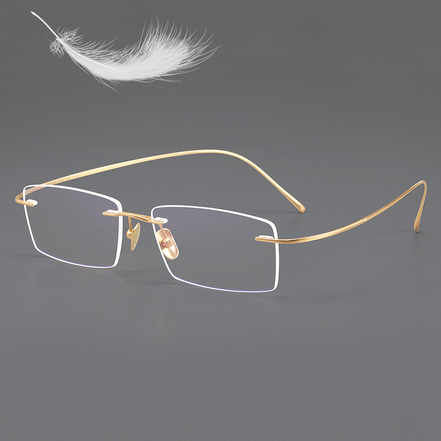 无框眼镜男纯钛 超轻眼睛架金丝无边框眼镜框近视配镜 商务眼镜架