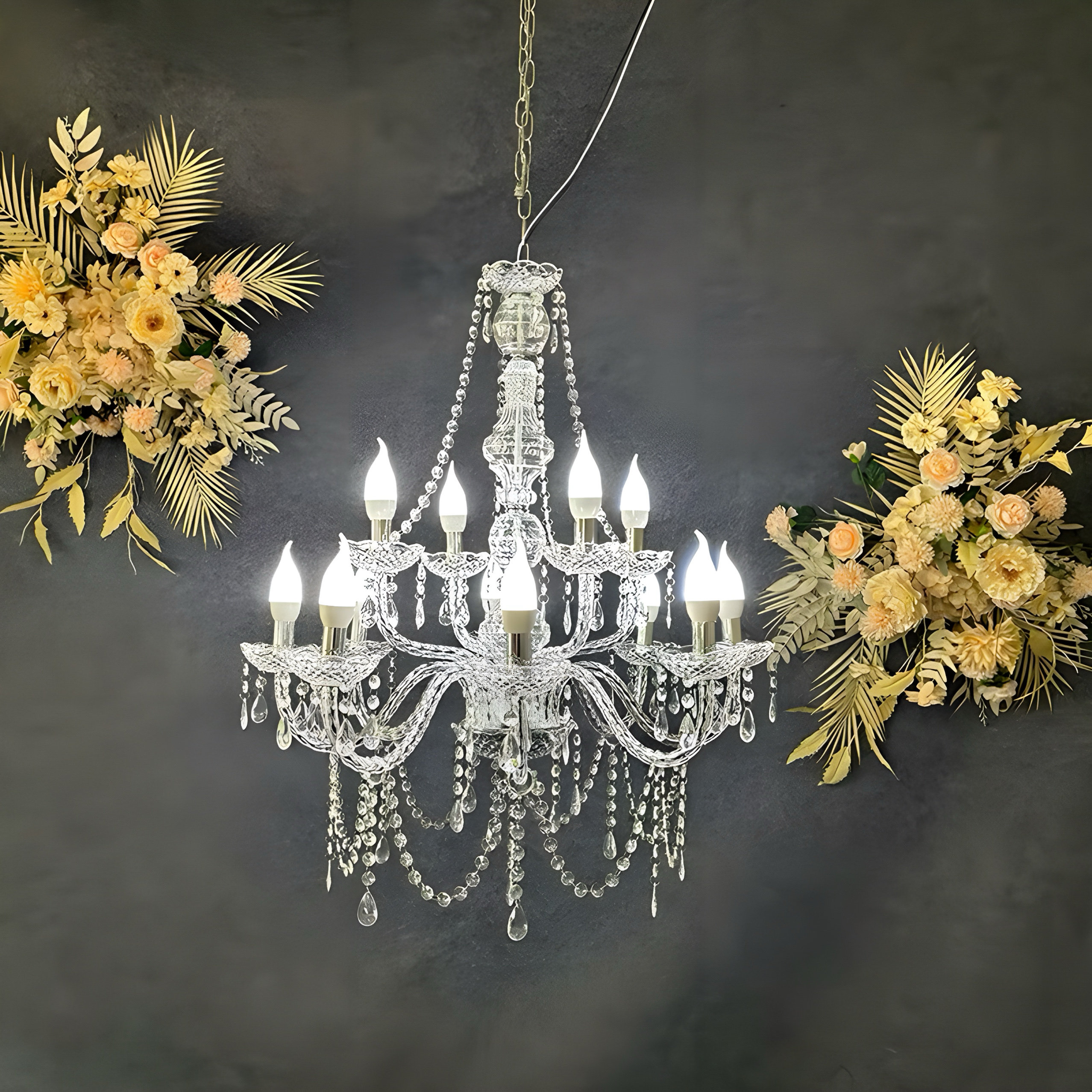 新款婚庆道具现代婚礼欧式吊灯舞台仪式亭婚礼堂装饰亚克力吊顶灯