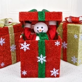 Рождественские украшения, открытая коробка, снеговик, лось, подарочная коробка с огнями, музыкальное окно, макет сцены, рождественская елка, украшения на голову