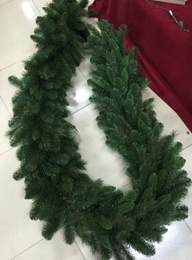 海迪圣诞场景布置用品270CM圣诞嘉兰草装饰2.7米长绿色PVC藤条