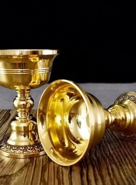 黄酥油灯格桑花高杯铜碗