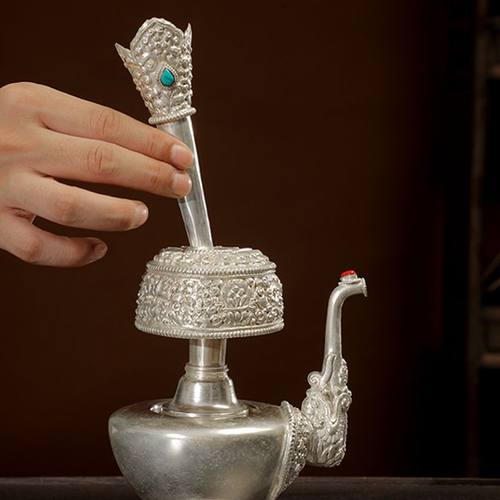 尼泊尔藏式手工镀银有嘴