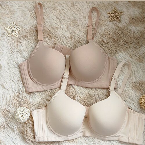 d杯夏季薄款文胸大码聚拢 内衣胖mm有钢圈光面防下垂调整型收副乳