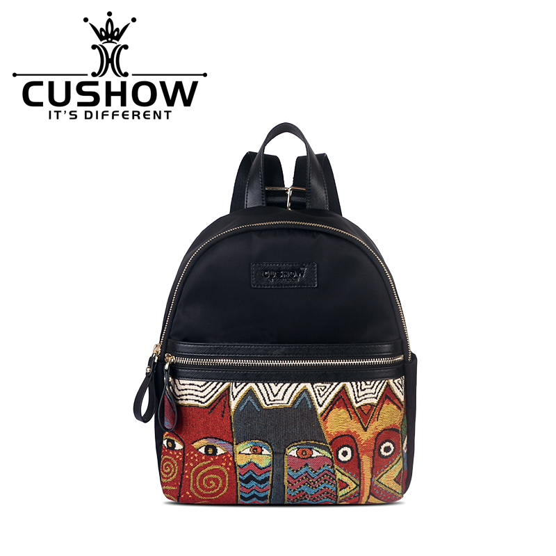 原创刺绣百搭轻便旅行尼龙双肩包