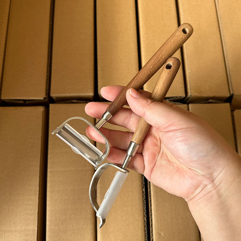 食品级胡桃木不锈钢水果削皮器