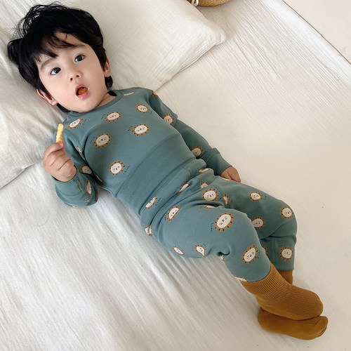 儿童秋衣秋裤高腰护肚睡衣家居服