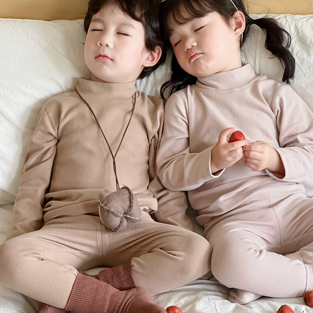 秋冬儿童秋衣秋裤男童全棉加厚中高领贴身内衣套装女童纯色保暖衣,童装/婴儿装/亲子装,内衣套装,淘宝优惠券,粉丝福利购,淘宝优惠卷