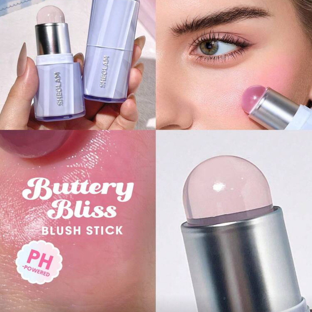 现货 新品sheglamPH变色果冻黄油腮红棒温变多用途唇颊两用腮红棒