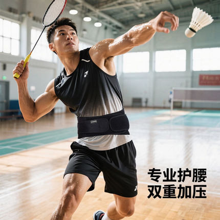 大码羽毛球专业运动护腰带女训练跑步乒乓球男深蹲束腰带收腹带