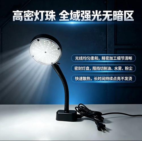 工共业led机床工作灯强磁座磁铁缝纫机车床机器照明家用台灯插头