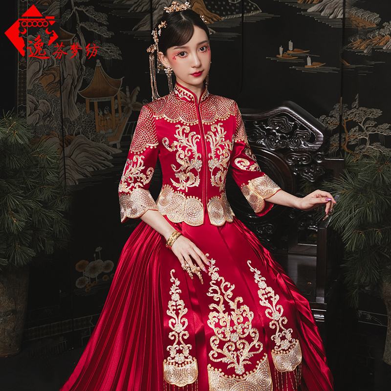 秀禾服新款结婚礼服中国风秀和服龙凤褂新娘中式婚纱古装嫁衣